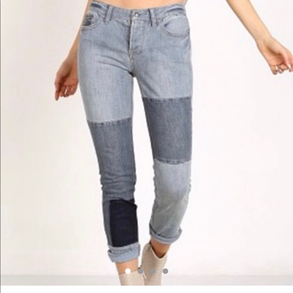 Free People Patched Jeans